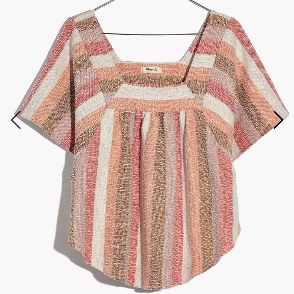 Madewell Texture and Thread Top in Sherbert Stripe